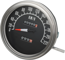Load image into Gallery viewer, 5" MPH FL-Style 1:1 Speedometer with Tachometer - '68-'84 Black Face DragSpecialties 71478M - Side View