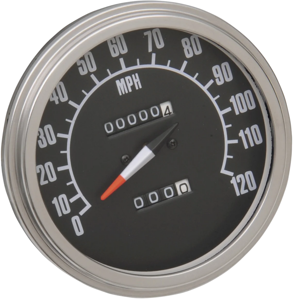 5" MPH FL-Style 2:1 Speedometer with Tach - '68-'84 Black Face DragSpecialties 72761M - Main Product View