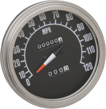 Load image into Gallery viewer, 5" MPH FL-Style 2:1 Speedometer with Tach - '68-'84 Black Face DragSpecialties 72761M - Main Product View