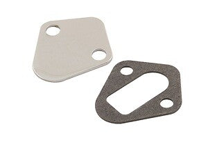 Mr. Gasket Fuel Pump Block Off Plate - Chrome 1516 fits 1963-1975 Chevrolet Bel Air, Biscayne, C10, C20, C30, Caprice, Corvette, Impala, K10, K20, K30, Monte Carlo