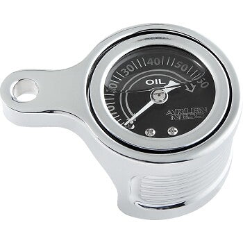 Arlen Ness Oil Pressure Gauge Kit - Method - Chrome 610-100 fits 2018-2019 Harley-Davidson Breakout FXBR 107, Fat Bob FXFB 107, Fat Boy FLFB 107 / 2023 Harley-Davidson Breakout FXBR 117, Road Glide 3 FLTRT, Tri Glide Ultra Classic FLHTCUTG