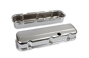 Mr Gasket Chrome Tall-Style Valve Covers without Baffle 9802 fits 1965-2000 Chevrolet / GMC