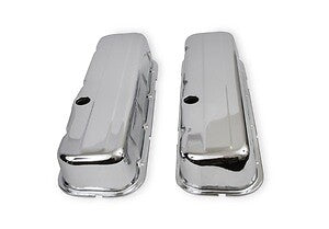 Mr Gasket Chrome Tall-Style Valve Covers without Baffle 9802 fits 1965-2000 Chevrolet / GMC