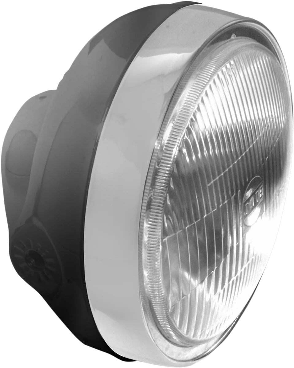6 1/4" Side Mount Headlight Assembly - Chrome - Side View