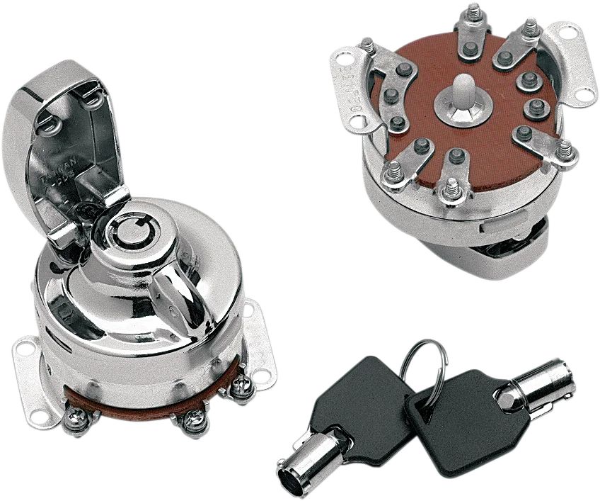 6-Pole Ignition Switch - Round Key DragSpecialties 21-0202PAE-BC1 - Main Product View