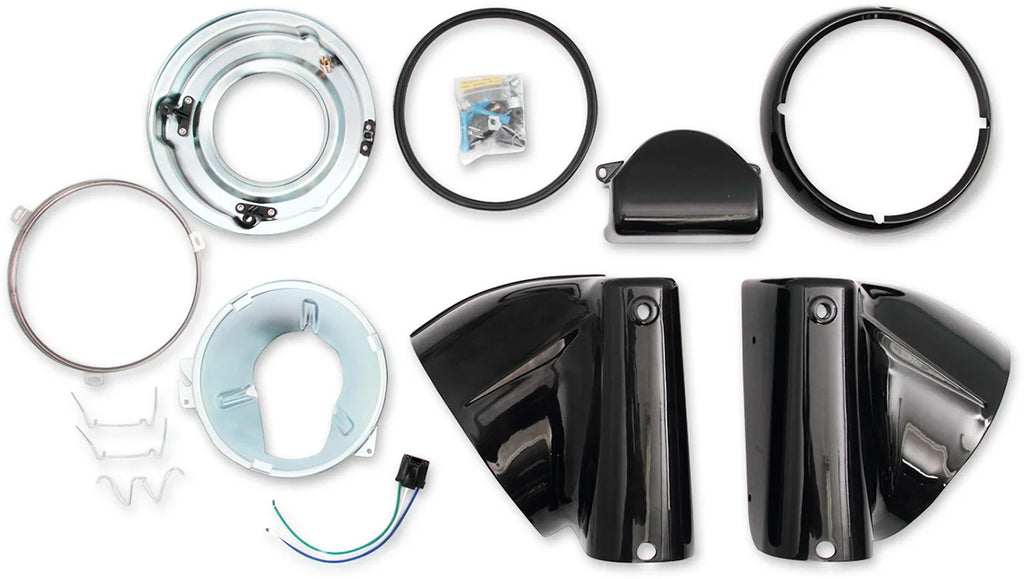 7" Nacelle Headlight Kit - Black DragSpecialties L20-0629GB - Main Product View