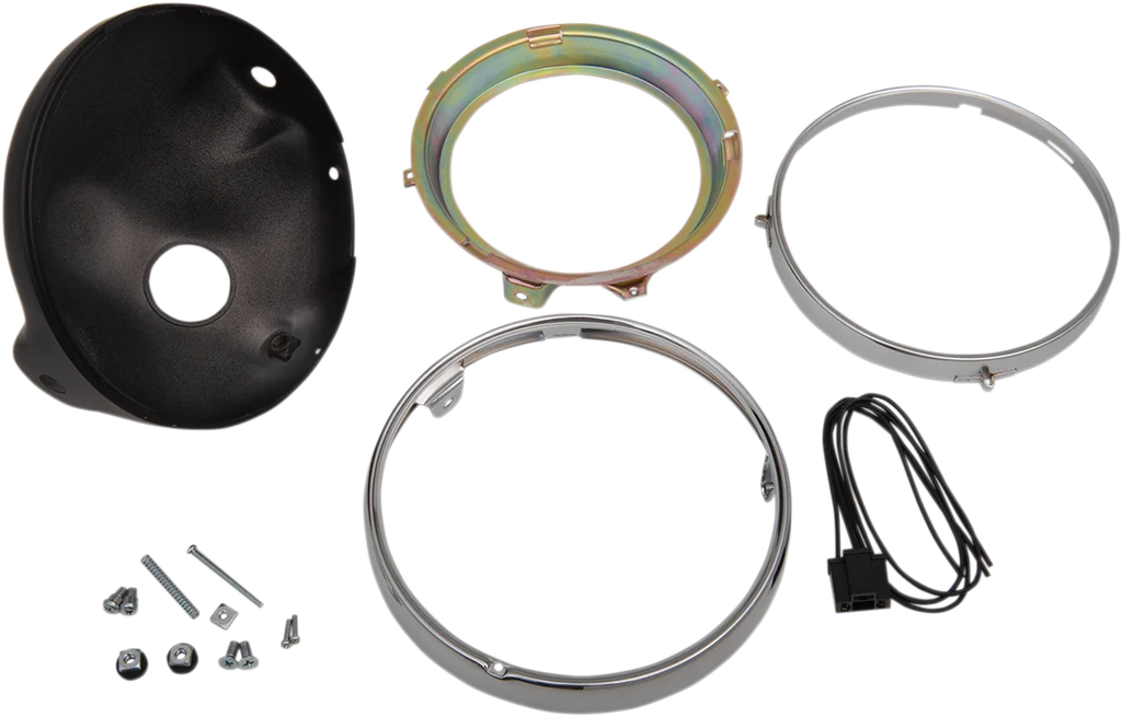 7" Side Mount Headlamp Shell - Black - Main Product View