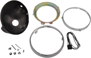 7" Side Mount Headlamp Shell - Black - Main Product View