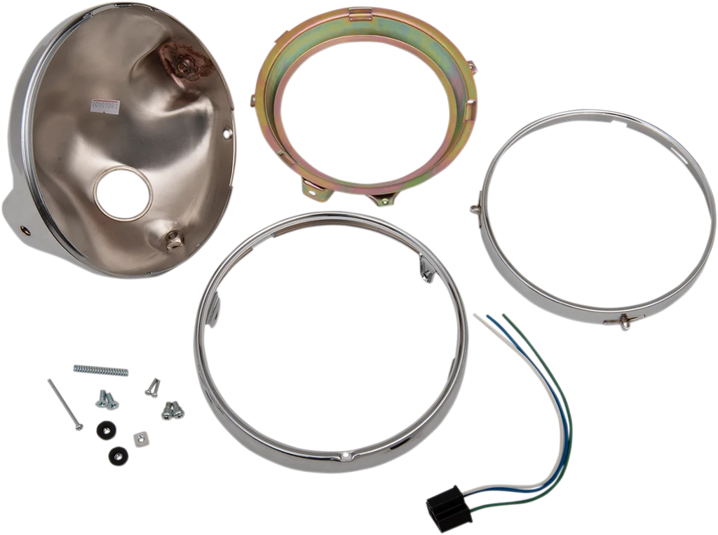 7" Side Mount Headlamp Shell - Chrome - Main Product View