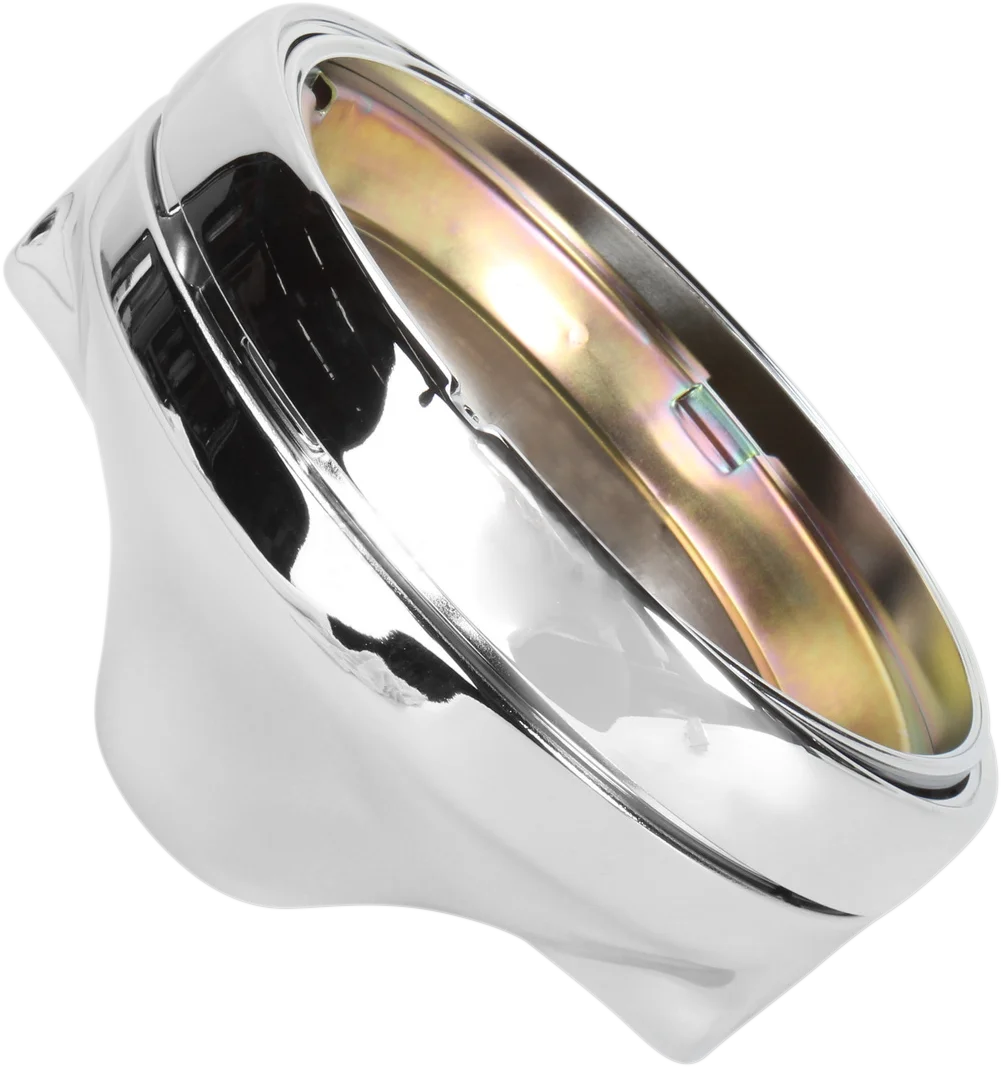 7" Side Mount Headlamp Shell - Chrome - Side View