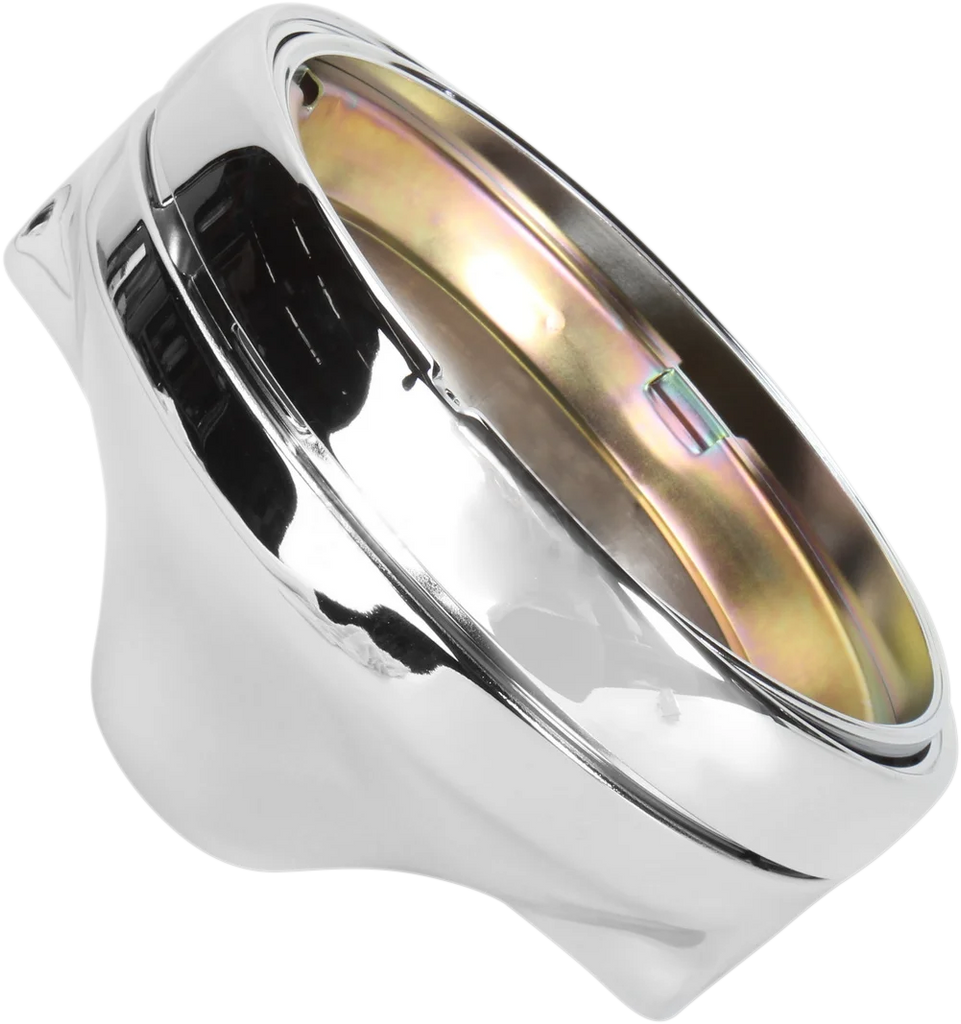 7" Side Mount Headlamp Shell - Chrome - Side View