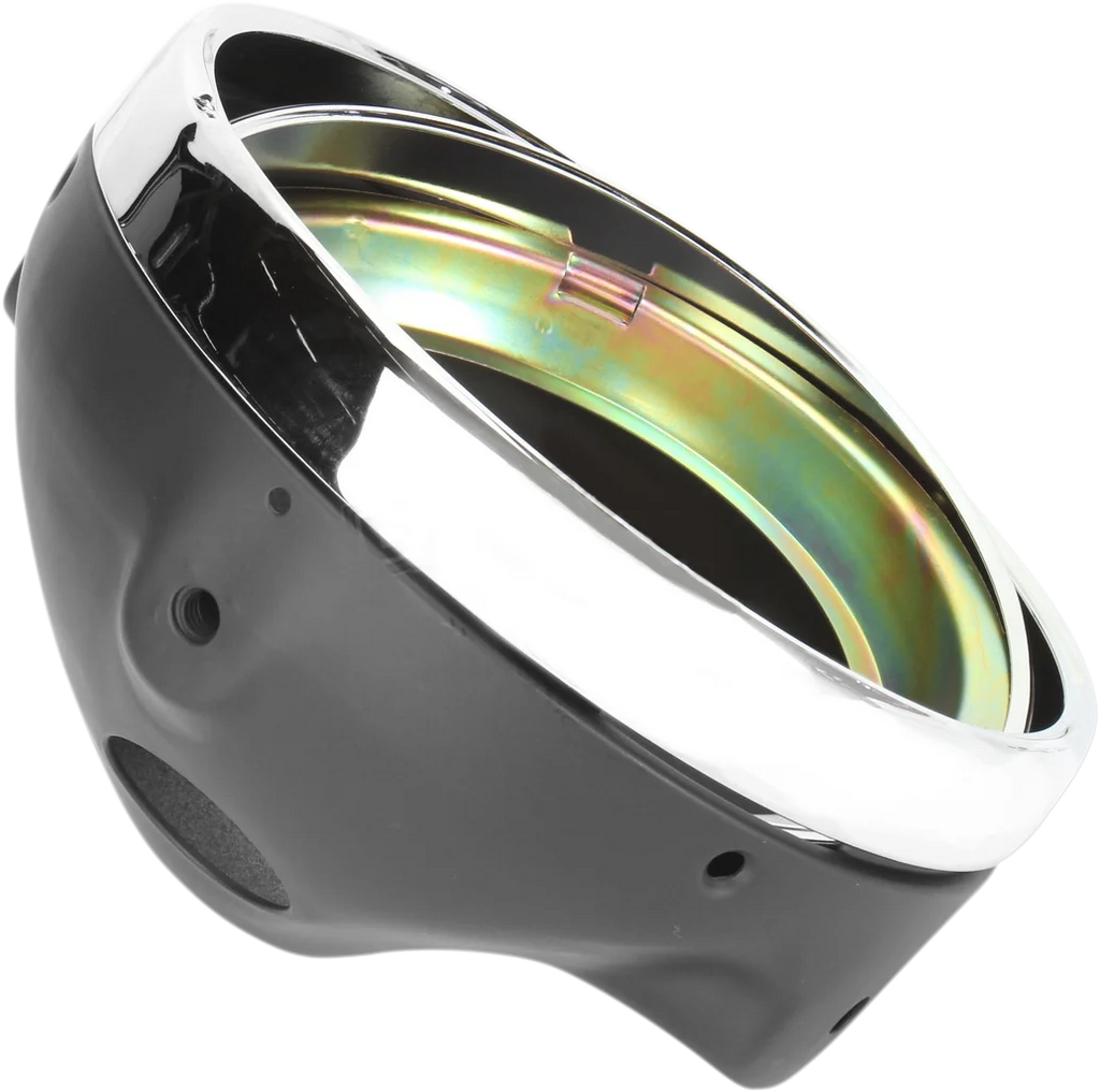 7" Side Mount Headlamp Shell - Chrome - Installation View