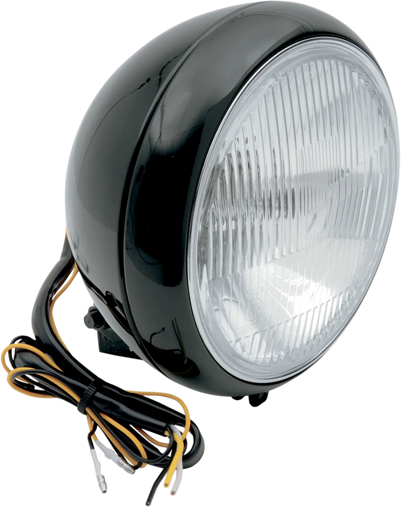 7" Smooth Headlight - FLST - Black DragSpecialties L20-6084BE - Main Product View
