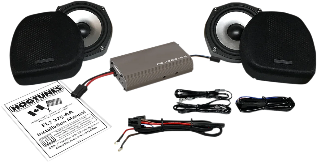 7" Woofer/Amp Kit - Lower Fairing Hogtunes FL7 225-AA - Main Product View