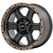 Load image into Gallery viewer, Rough Country 79 Series Wheel | One-Piece | Semi Gloss Black w/Bronze Ring | 18x9 | 6x135 | -12mm