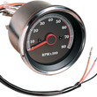 Load image into Gallery viewer, 8000 RPM Electronic Tachometer - Stainless Housing Ring - Black Face DragSpecialties 74106 - Main Product View