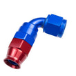 Load image into Gallery viewer, 8AN 90 Degree PTFE Reusable Hose End Blue