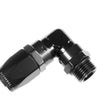 Load image into Gallery viewer, 8AN Hose End to 8AN ORB Male Swivel 90Deg Black