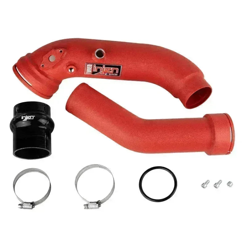 16-20 BMW L6-3.0L/ Turbo/ Twin Turbo/L4-2.0L/ L6-2.5L Wrinkle Red Turbo SES Intercooler Pipes - Side View