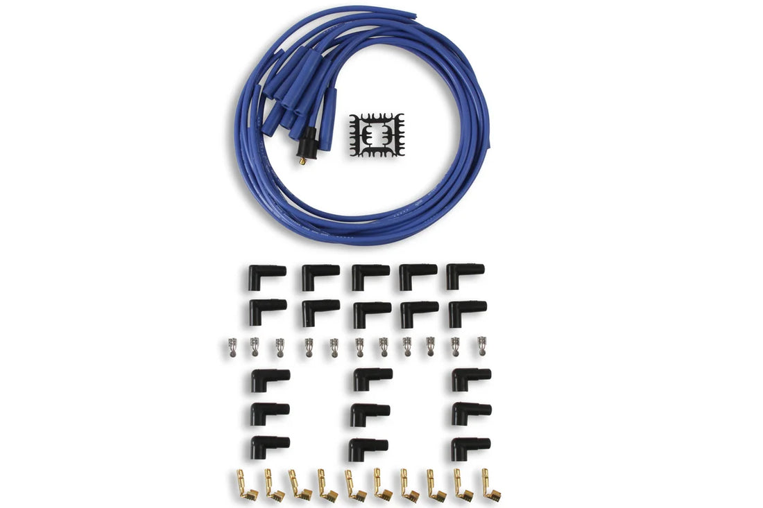 ACCEL 4040B Spark Plug Wires, Super Stock, Spiral Core, 8mm, Blue, Set - Side View