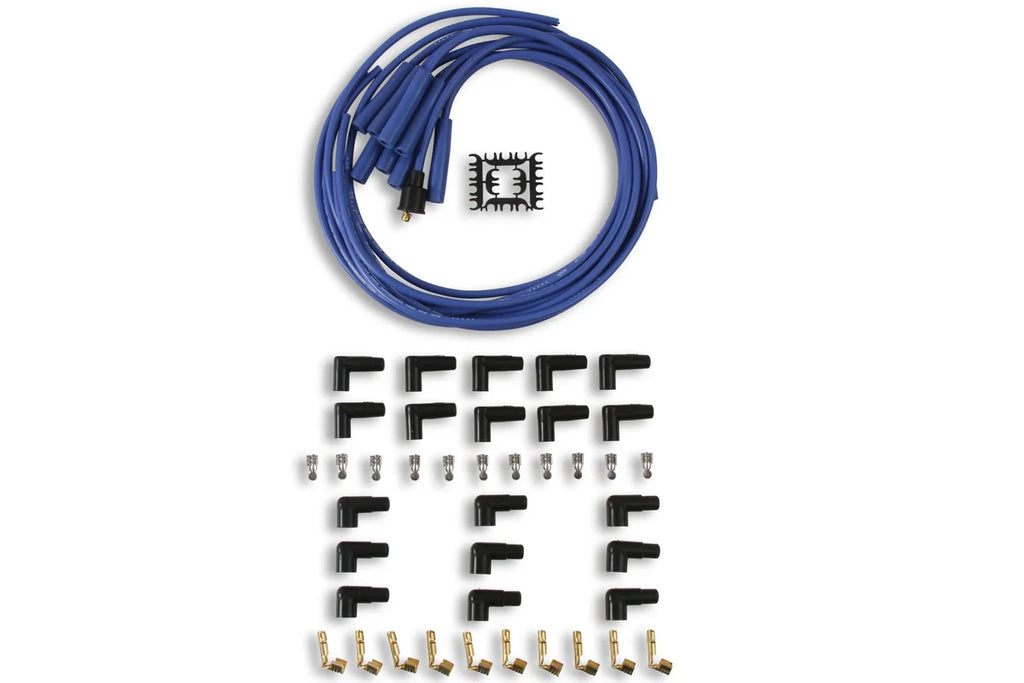 ACCEL 4040B Spark Plug Wires, Super Stock, Spiral Core, 8mm, Blue, Set - Side View