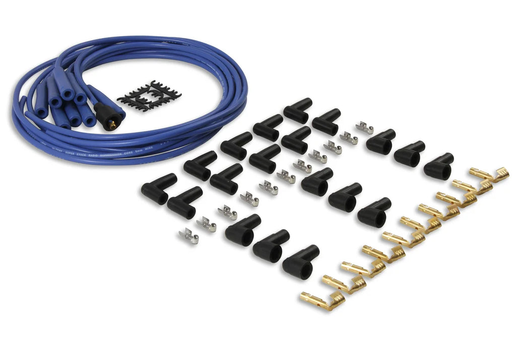 ACCEL 4040B Spark Plug Wires, Super Stock, Spiral Core, 8mm, Blue, Set - Back View