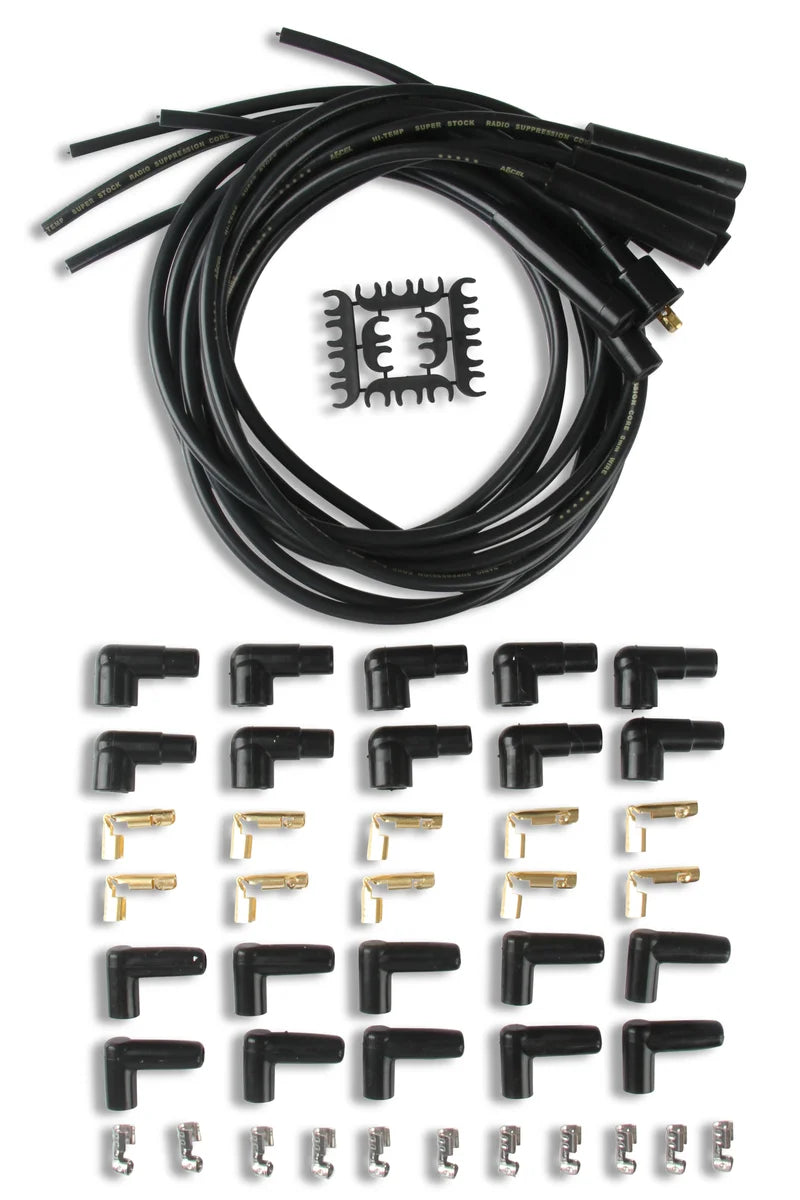 ACCEL 4040K Spark Plug Wires, Super Stock, Spiral Core, 8mm, Black, Set - Side View