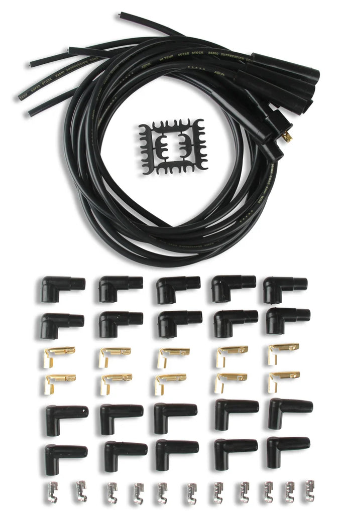 ACCEL 4040K Spark Plug Wires, Super Stock, Spiral Core, 8mm, Black, Set - Side View