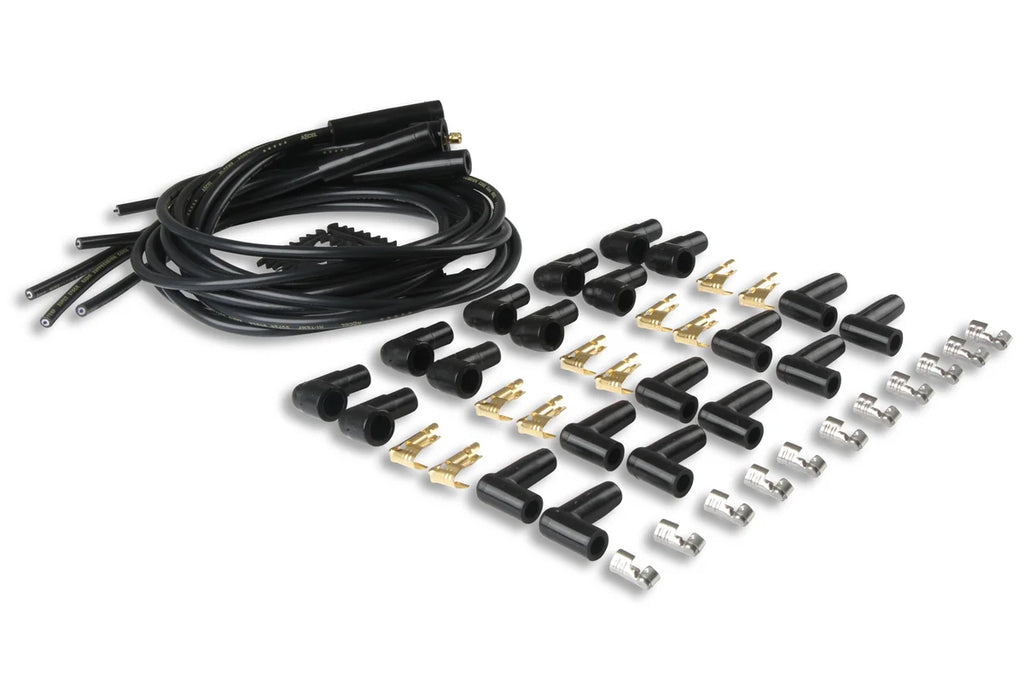 ACCEL 4040K Spark Plug Wires, Super Stock, Spiral Core, 8mm, Black, Set - Back View
