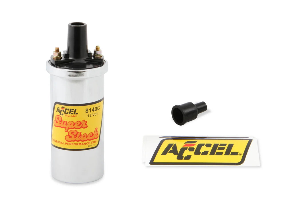 ACCEL 8140C Ignition Coil - Chrome - 42000v 1.4 Ohm Primary - Points - up to 6500 RPM - Main Product View
