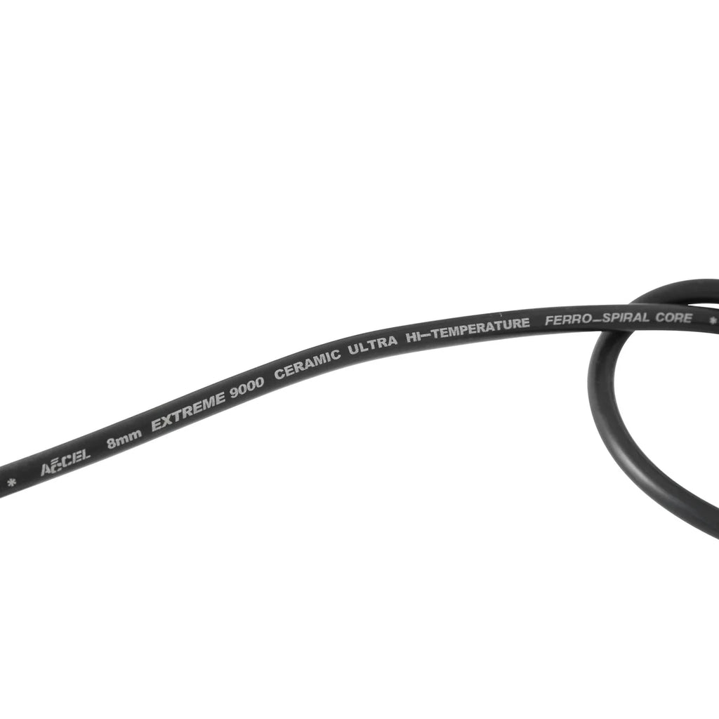 ACCEL 8mm Extreme 9000 single wire replacement kit for 90 degree spark plug boots. - Back View