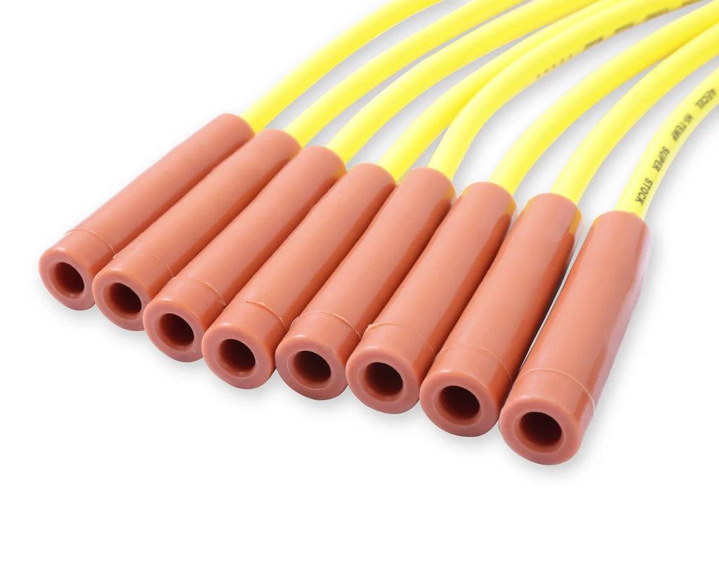 ACCEL ACCEL 4038, Spark Plug Wires, Super Stock, Spiral Core, 8mm, Yellow, Set 4038 - Side View