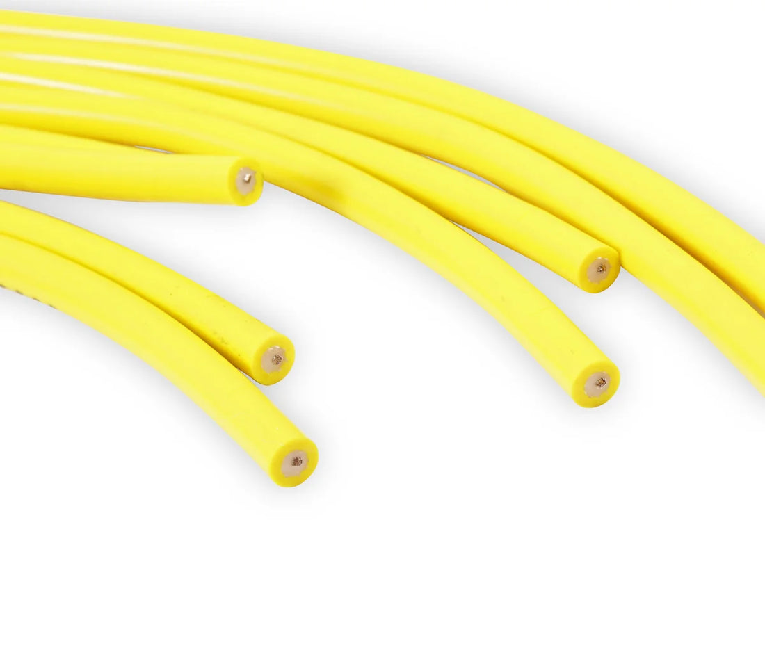 ACCEL ACCEL 4038, Spark Plug Wires, Super Stock, Spiral Core, 8mm, Yellow, Set 4038 - Back View