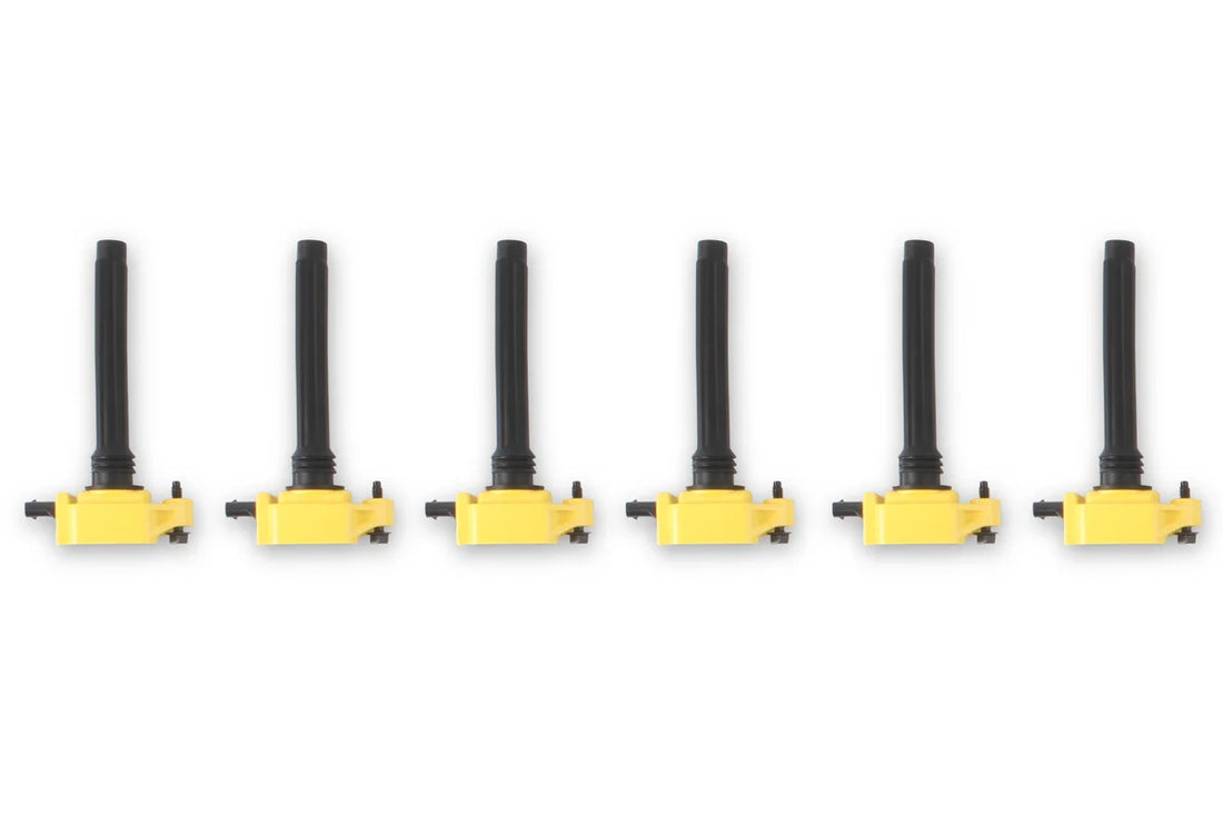 ACCEL ACCEL Ignition Coil - SuperCoil - 2011-2016 Mopar  -3.6L V6 - Yellow - 6-Pack - Side View