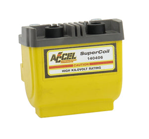 ACCEL Ignition Coil, Dual Fire, 4.7 Ohms Resistance, Points, Yellow, Each 140406