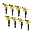 Load image into Gallery viewer, ACCEL Ignition Coil - SuperCoil- 2004-2008 Ford 4.6L/5.4L/6.8L 3-valve- Yellow- 8-Pack 140033-8 - Side View