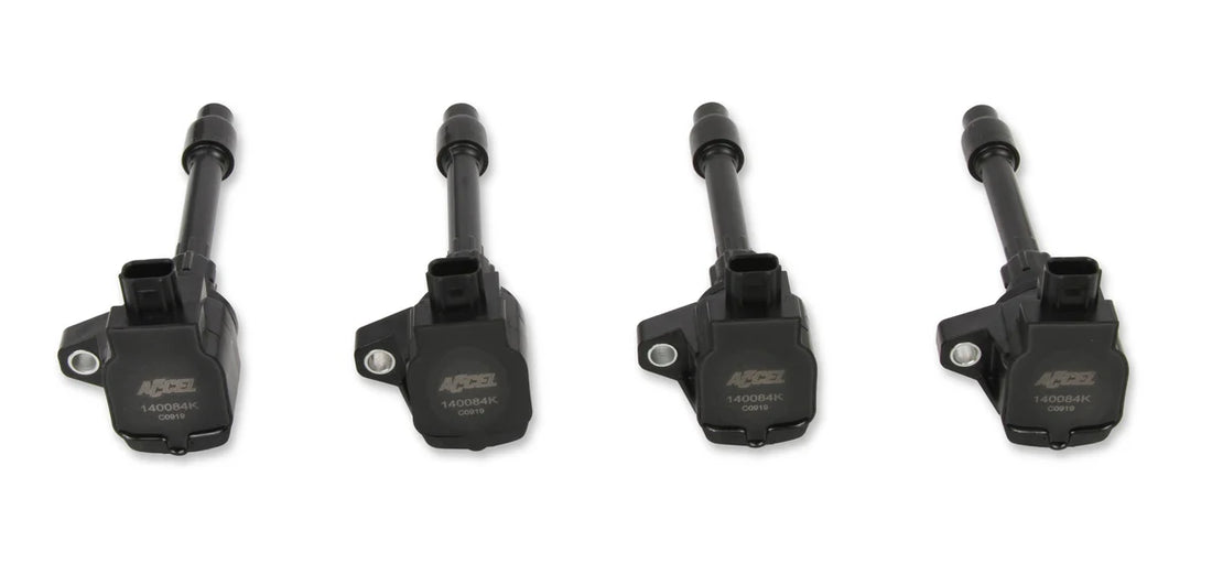 ACCEL Ignition Coils - Honda 2.0L, 2.0L Turbo/ 1.5L 4-cylinder, Black, 4-Pack 140084K-4 - Side View