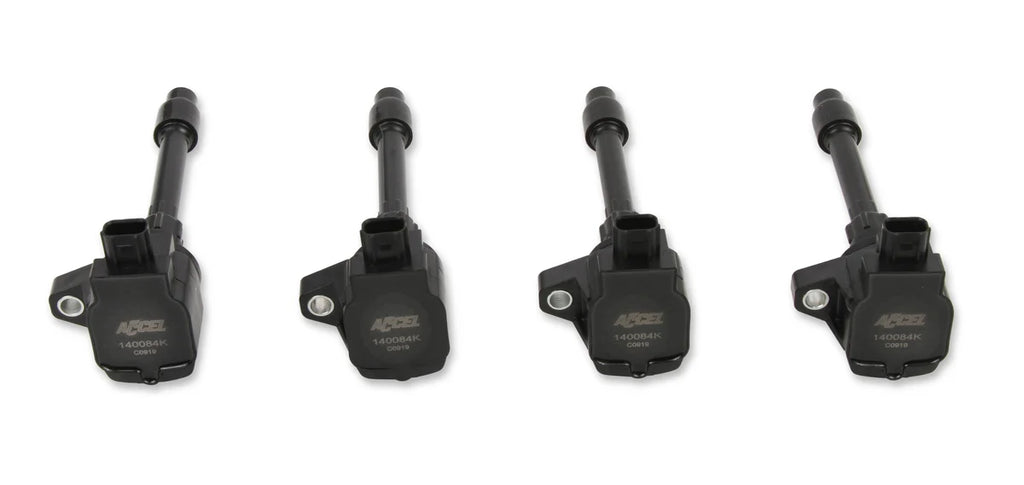 ACCEL Ignition Coils - Honda 2.0L, 2.0L Turbo/ 1.5L 4-cylinder, Black, 4-Pack 140084K-4 - Side View