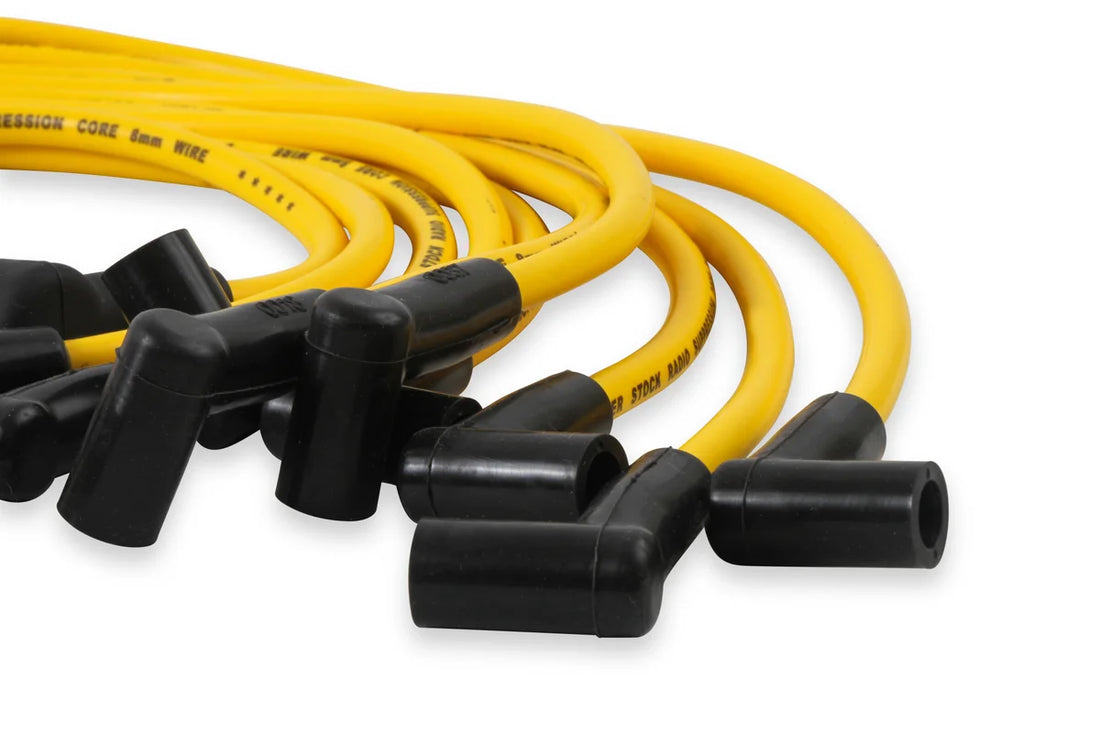 ACCEL Spark Plug Wire Set- 8mm-Custom with Graphite Core-HEI Stock Style Boots- Yellow - Installation View