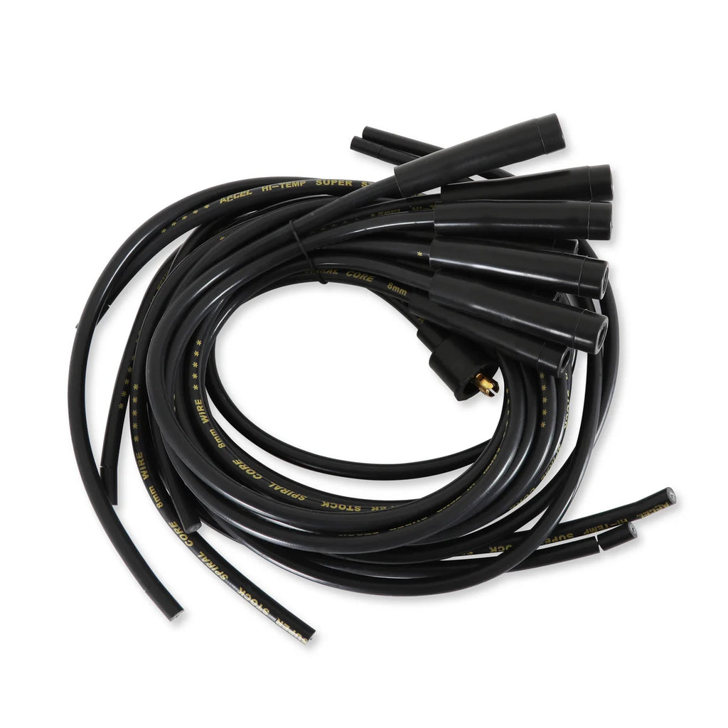 ACCEL Spark Plug Wire Set - 8mm - Universal - Black Wire with Black Straight Boots - Main Product View