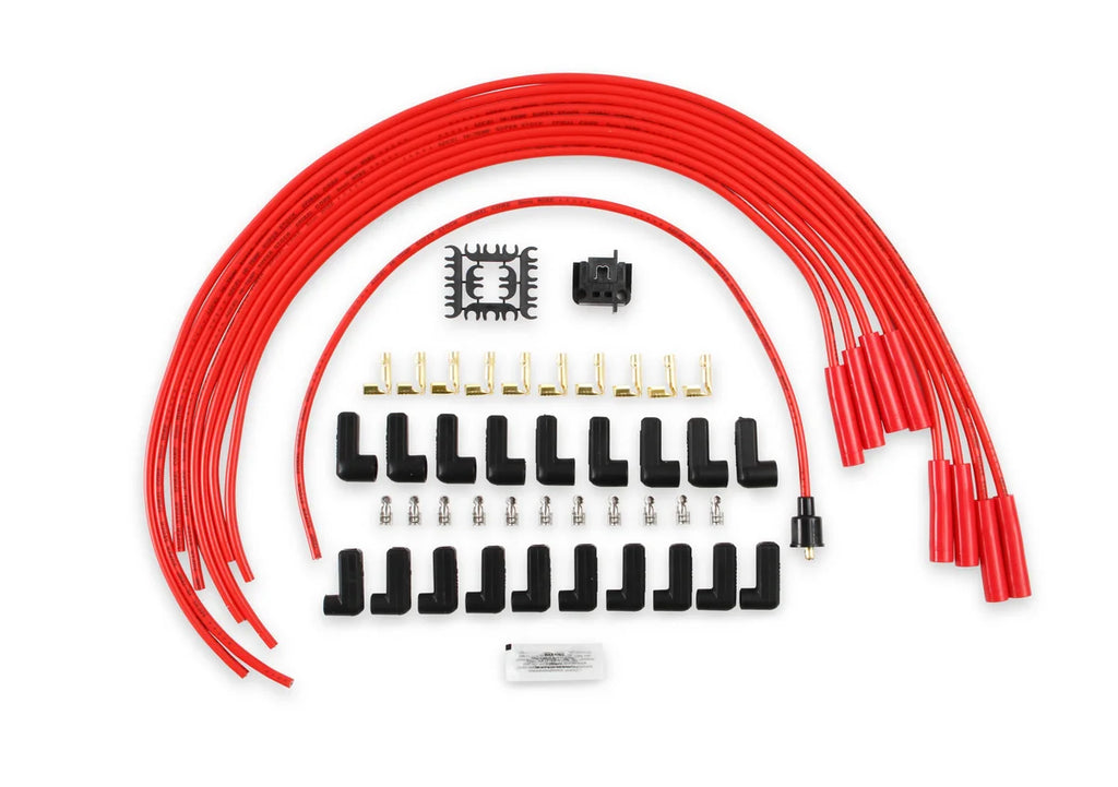 ACCEL Spark Plug Wire Set - 8mm - Universal - Red Wire with Red Straight Boots - Main Product View