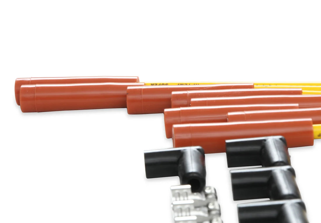 ACCEL Spark Plug Wire Set - 8mm - Yellow with Orange Straight Boots 4040 - Additional View 9
