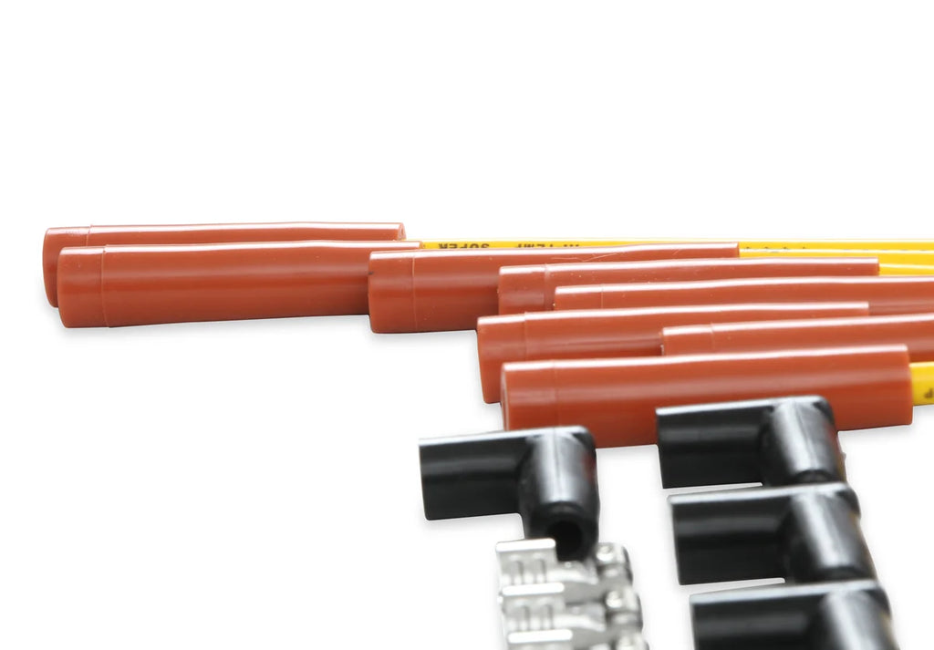 ACCEL Spark Plug Wire Set - 8mm - Yellow with Orange Straight Boots 4040 - Additional View 9