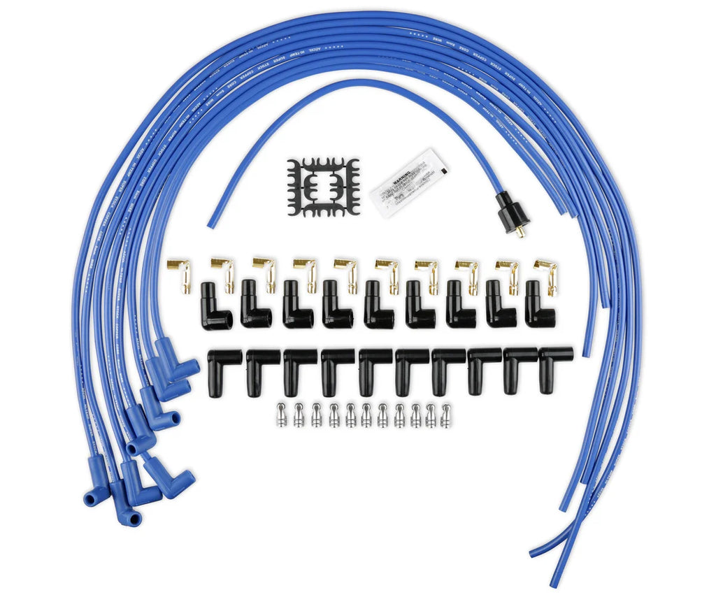ACCEL Spark Plug Wire Set - Super Stock Copper Core 8mm - 90 Deg. Boots - Blue 4039B - Main Product View