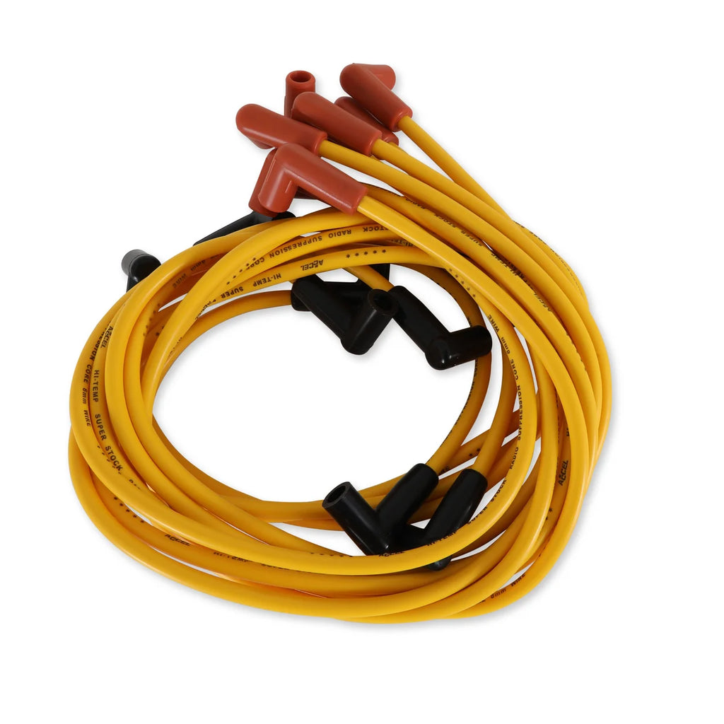 ACCEL Spark Plug Wire Set- Super Stock Graphite Core 8mm-Chevy 5.0/5.7L 1975-82-Yellow - Main Product View