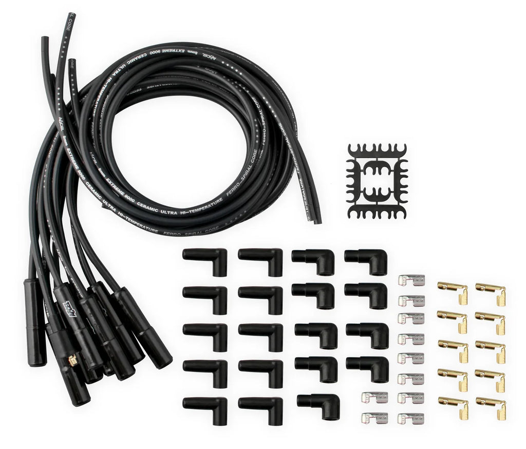 ACCEL Spark Plug Wire Set - Universal - 180 Deg Black Ceramic Boots 9000CK - Main Product View