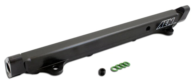 AEM 03-06 Evo 8 & 9 Black Fuel Rail - Main Product View