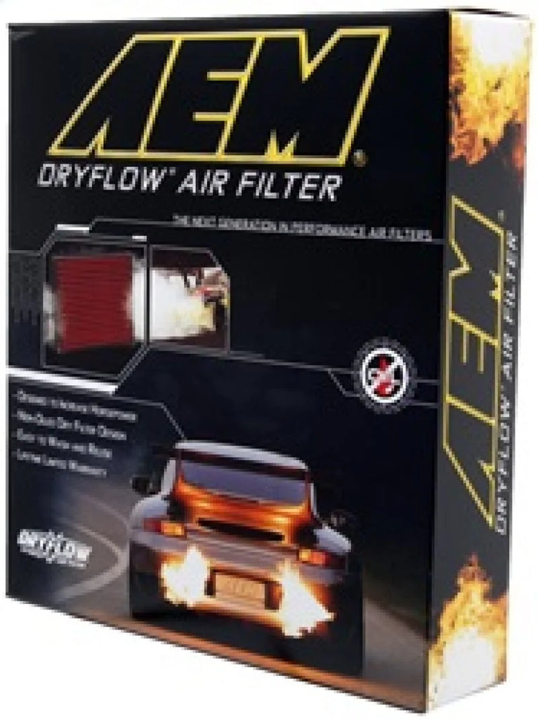 AEM 07-10 Impreza / 08-10 Forester 8.75in O/S L x 8.563in O/S W x 2.438in H DryFlow Air Filter - Side View