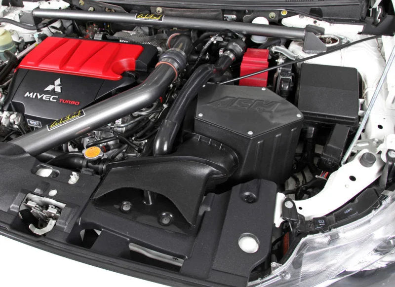 AEM 08-14 Mitsubishi Lancer Evolution X 2.0L Cold Air Intake - Back View