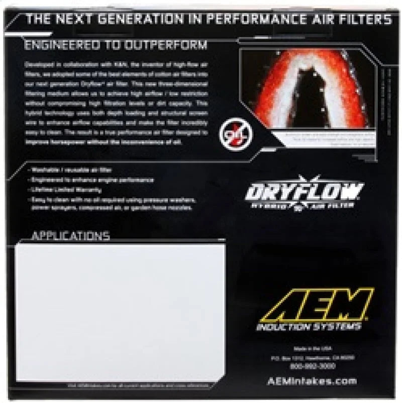 AEM 10 Dodge Ram 2500/3500 6.7L L6 DSL 11in L x 9.75in W x 6.5in H Replacement DryFlow Air Filter - Additional View 9